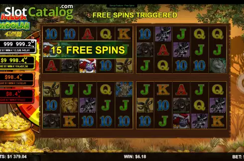 Οθόνη9. Mega Moolah 4Tune Reels Κουλοχέρης