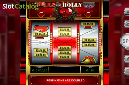 Οθόνη2. Bells and Holly Multiplier Retro Roller Κουλοχέρης