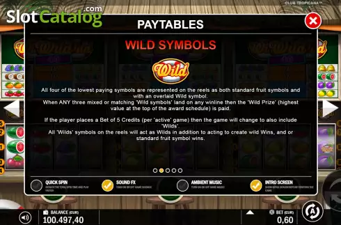 Οθόνη5. Club Tropicana Wild Κουλοχέρης