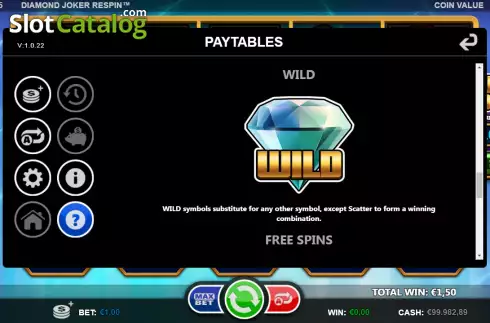 Οθόνη5. Diamond Joker Respin Κουλοχέρης