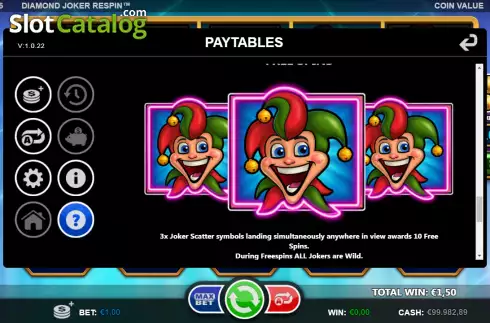 Οθόνη6. Diamond Joker Respin Κουλοχέρης
