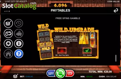 Οθόνη7. Lost City of Gold (Games Inc) Κουλοχέρης 