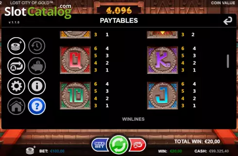Οθόνη9. Lost City of Gold (Games Inc) Κουλοχέρης 