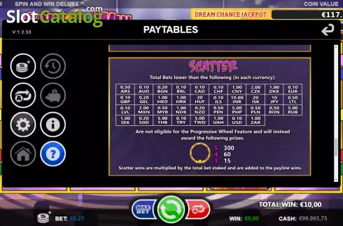 Οθόνη5. Spin and Win Deluxe (Games Inc) Κουλοχέρης