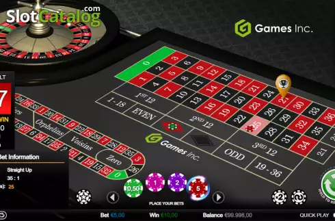 Οθόνη3. Hi-Roller Roulette (Games Inc) Κουλοχέρης