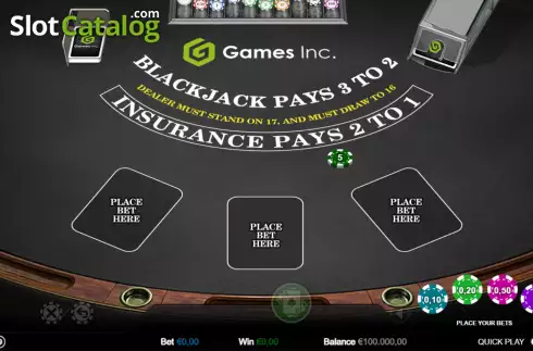 Οθόνη2. Multihand Blackjack (Games Inc) Κουλοχέρης