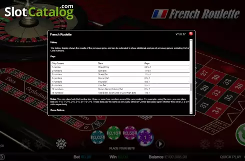 Οθόνη5. French Roulette (Games Inc) Κουλοχέρης