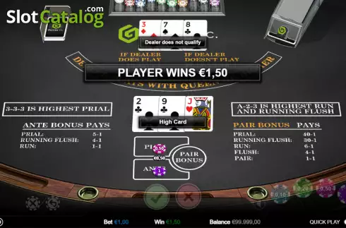 Οθόνη3. Three Card Brag (Games Inc) Κουλοχέρης