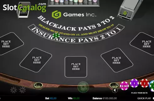 Οθόνη2. Five Hand Blackjack (Games Inc) Κουλοχέρης 