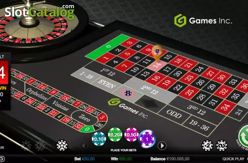 Οθόνη4. European Roulette (Games Inc) Κουλοχέρης 