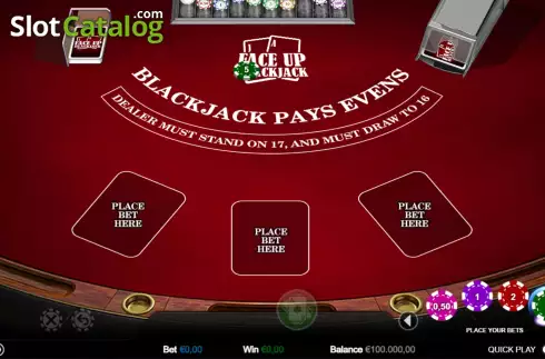 Οθόνη2. Face-Up Blackjack (Games Inc) Κουλοχέρης