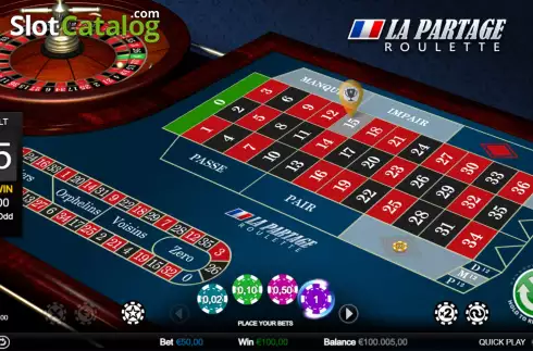 Οθόνη3. La Partage Roulette (Games Inc) Κουλοχέρης