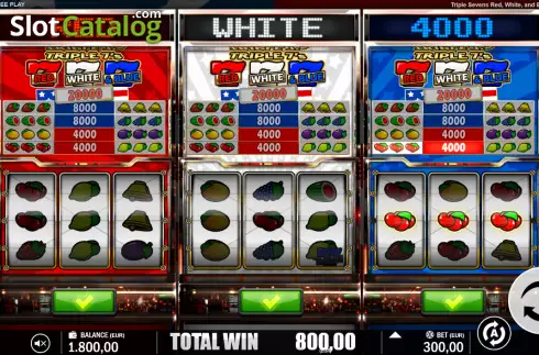 Οθόνη3. Triple 7's Red White and Blue Κουλοχέρης