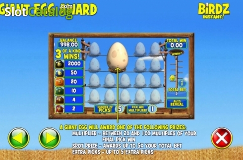 Οθόνη9. Birdz Instant Win Κουλοχέρης