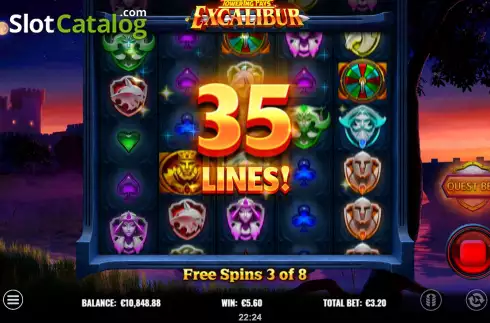 Οθόνη9. Towering Pays Excalibur Κουλοχέρης 