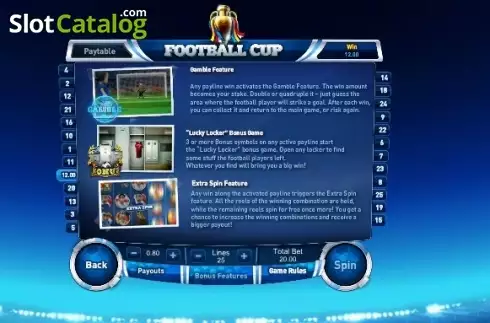 Οθόνη6. Football Cup (GamesOS) Κουλοχέρης