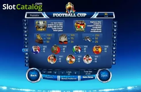 Οθόνη5. Football Cup (GamesOS) Κουλοχέρης