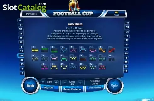 Οθόνη7. Football Cup (GamesOS) Κουλοχέρης