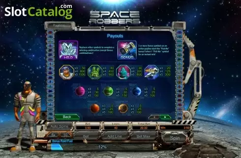 Οθόνη5. Space Robbers Κουλοχέρης 