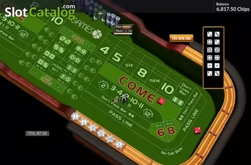 Win screen. Craps (GamesOS) Κουλοχέρης