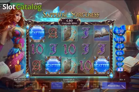 Το σύμβολο Scatter κερδίζει οπουδήποτε. Sapphire Sorceress Κουλοχέρης