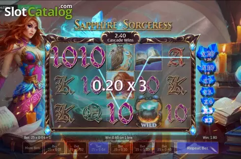 3 φορές πολλαπλασιαστή. Sapphire Sorceress Κουλοχέρης