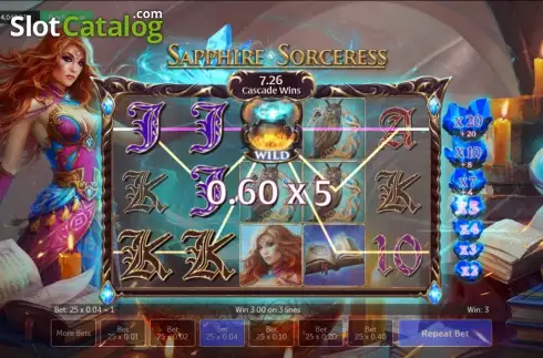 5x πολλαπλασιαστή. Sapphire Sorceress Κουλοχέρης