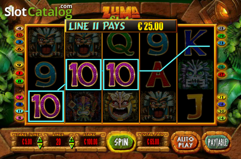 Οθόνη7. Zuma (Gamesys) Κουλοχέρης