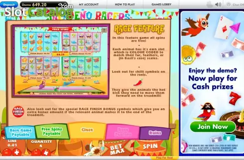 Οθόνη4. Jalapeno Racers Κουλοχέρης