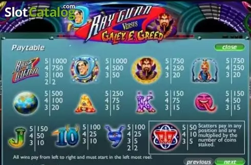 Οθόνη4. Ray Gunn Versus Galey E. Greed Κουλοχέρης