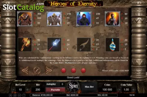 Οθόνη7. Heroes of Eternity Κουλοχέρης