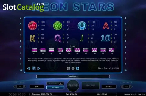Οθόνη7. Neon Stars Κουλοχέρης