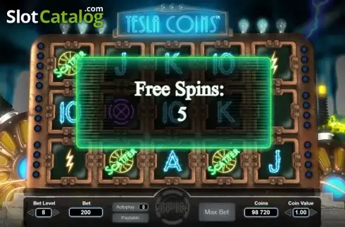 Οθόνη5. Tesla Coins Κουλοχέρης