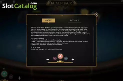 Οθόνη7. BlackJack MH Perfect Pairs Κουλοχέρης