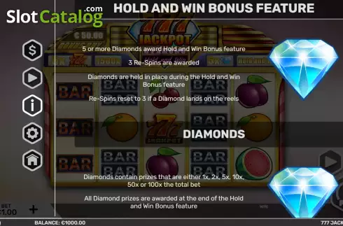 Οθόνη5. 777 Jackpot Diamond Κουλοχέρης
