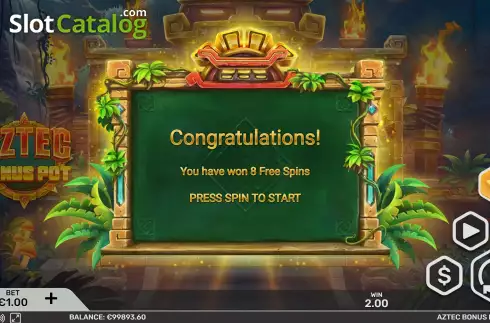 Οθόνη8. Aztec Bonus Pot Κουλοχέρης