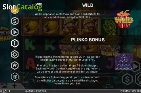 Οθόνη6. Prospector's Plinko Κουλοχέρης