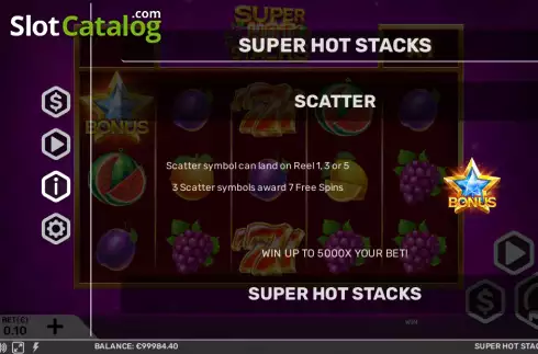 Οθόνη5. Super Hot Stacks Κουλοχέρης