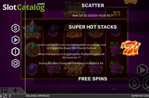 Οθόνη6. Super Hot Stacks Κουλοχέρης