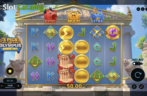 Οθόνη5. 3 Pigs of Olympus Bonus Pot Κουλοχέρης
