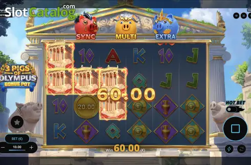 Οθόνη3. 3 Pigs of Olympus Bonus Pot Κουλοχέρης