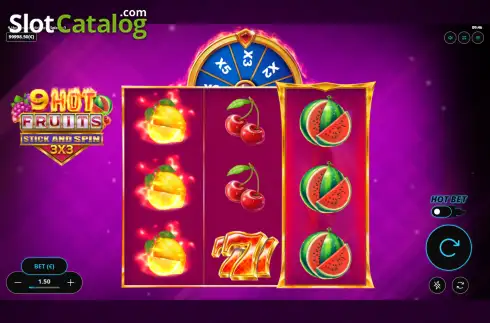 Οθόνη2. 9 Hot Fruits Stick and Spin 3x3 Κουλοχέρης