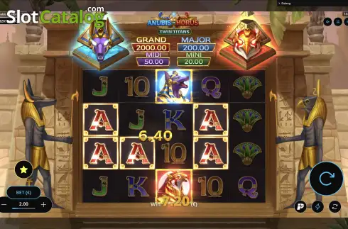 Οθόνη5. Anubis vs Horus: Twin Titans Κουλοχέρης 