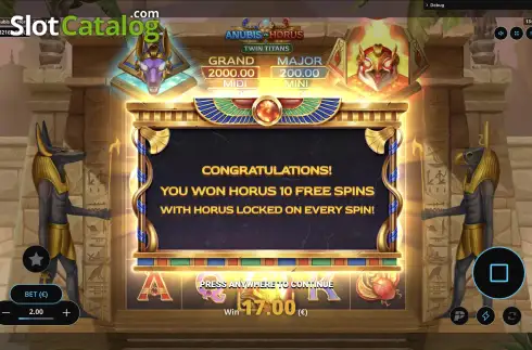 Οθόνη9. Anubis vs Horus: Twin Titans Κουλοχέρης 