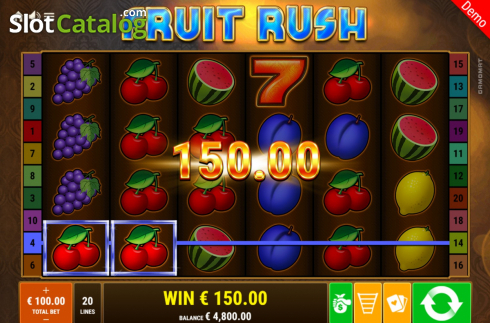Οθόνη3. Fruit Rush (Gamomat) Κουλοχέρης