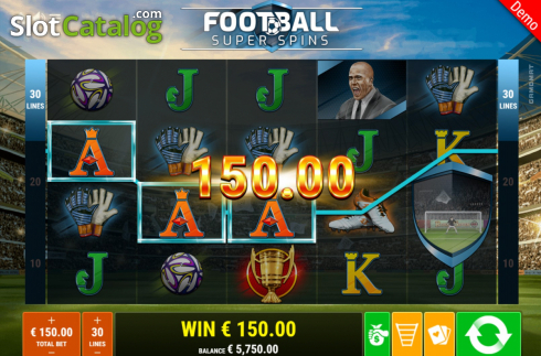 Οθόνη4. Football Super Spins Κουλοχέρης 