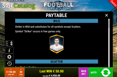 Οθόνη7. Football Super Spins Κουλοχέρης 