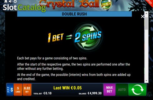 Οθόνη6. Crystal Ball Double Rush Κουλοχέρης 