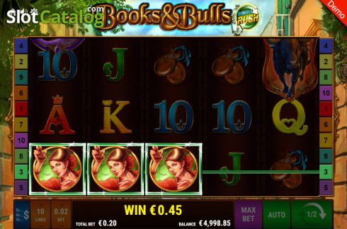 Οθόνη4. Books and Bulls Double Rush Κουλοχέρης