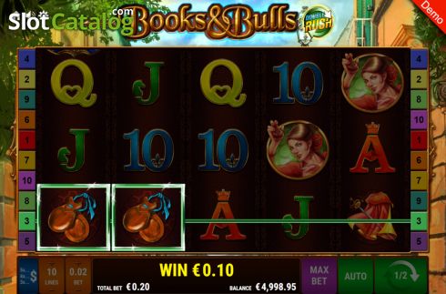 Οθόνη5. Books and Bulls Double Rush Κουλοχέρης